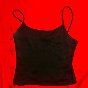 Pogtry Cropped Black Tank Top